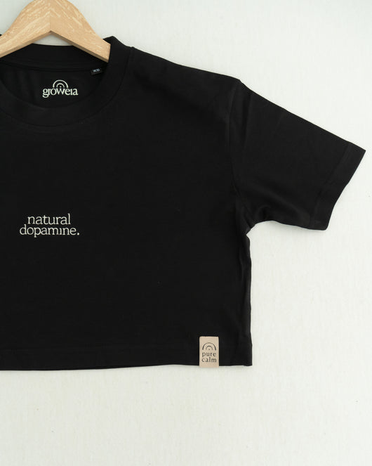 Camiseta Natural dopamine Crop Tee · Black